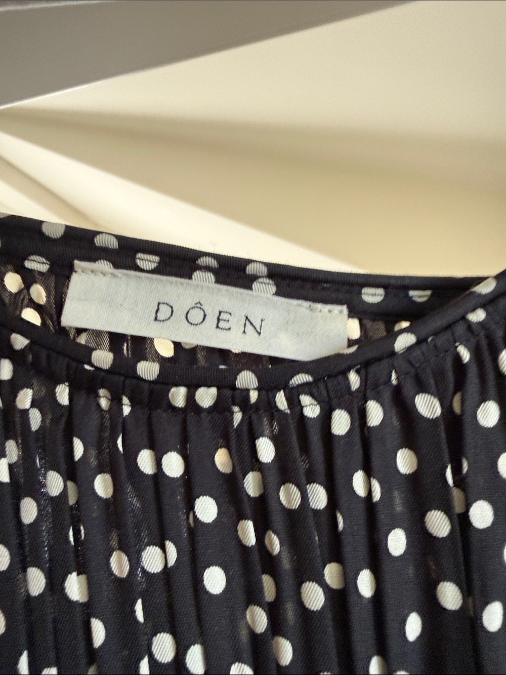 Doen Rosaria Black Polka Dot Midi Dress with Spaghetti Straps - Picture 5 of 6